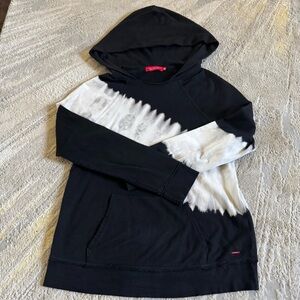 Philanthropy Black White Tie Dye Hoodie Sweatshirt pullover cotton small